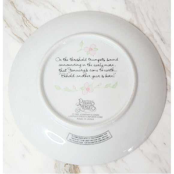 VINTAGE 1983 Precious Moments January Collector Collectible Plate - Picture 5 of 5